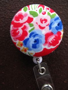 Flower button reel Flower Lanyard FLOWER Fabric Badge Reel Retractable badge Reel