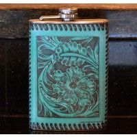 Indian Native American Flask D5 8oz Stainless Steel Tirbes Tent Wild West