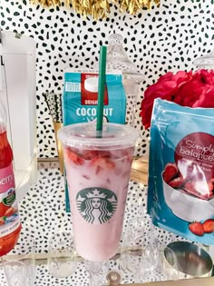 DIY Pink Drink Recipe Starbucks | Topknots and Pearls Starbucks Pink Drink Recipe, Pink Drink Recipes, Starbucks Secret Menu Drinks, Starbucks Drinks Recipes, Pink Starbucks, Coffee Recipes, Strawberry Starbucks Drink, Starbucks Hacks, Starbucks Copycat