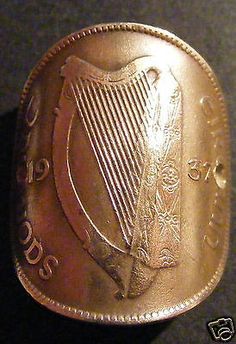 Walking Stick Badge//Mount Lucky EIRE//IRLANDE Genuine Copper Penny