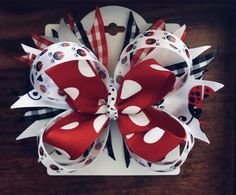 New girls GYMBOREE Snowflake Fun Pink Fair Isle Ribbon BOW Hair Clip