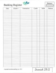 printable savings account register