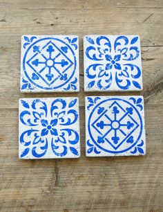 Moroccan Blue Tile Coasters And Creative Add A Decorative Touch With These Concrete Blue Tile Coasters Available In Two Moroccan Inspired