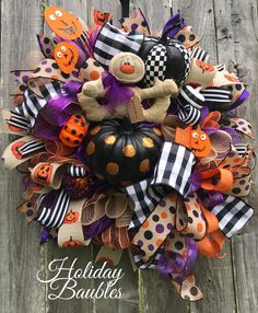 2.5/" HALLOWEEN RIBBON GHOSTS WREATH CRAFT DECOR STRIPE ARRANGEMENT WITCH LEGS