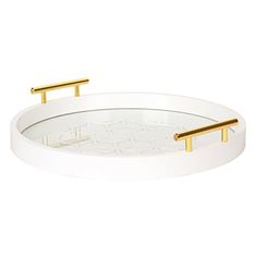 White Decorative Tray Glamorous Kate And Laurel Caspen Round Cut Out Pattern Decorative Tray With Decorating Design White Decorative Tray Fascinating Kate And Laurel Caspen Round Cut Out Pattern Decorative Tray With Design Ideas
