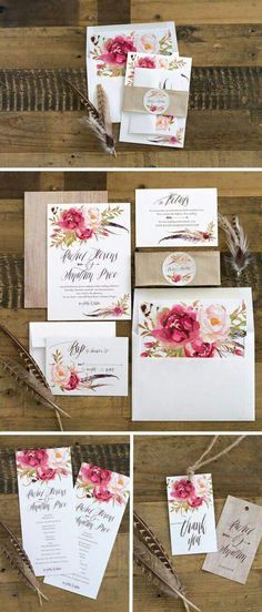 floral wedding invitations