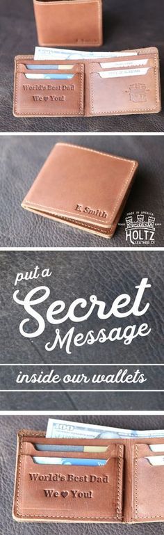 Lobsteray Looked Into Corgis Eyes Custom Laser Engraved Leather Bifold Wallet for Men Funny Sayings
