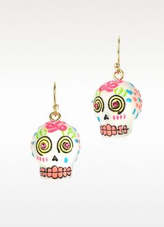 Multi Color Sugar Skull Flower Heart Enamel Charm Stainless Steel Earrings Day Of The Dead Gift Idea Multi Color Sugar Skull Flower Heart Enamel Charm Stainless Steel Earrings Day Of The Dead Gift Idea