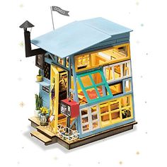 Dream Angel MAGQOO 3D Wooden Dollhouse Miniature Kit DIY House Kit with Furniture,1:24 Scale Creative Room Dust Proof Included