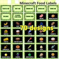 Minecraft Food Labels Party DIY Printable by CreativeLittleStars, $2.00 | Party Ideas ...