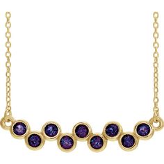 Bonyak Jewelry 18 Inch Rhodium Plated Necklace w// 4mm Purple February Birth Month Stone Beads and Saint Elizabeth of The Visitation Charm