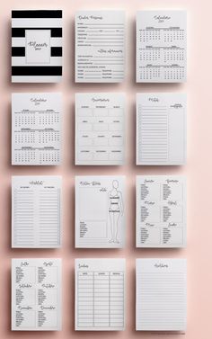 Download planner 2017, modelo minimalista com rotina fitness, controle de gastos, divisórias, anotações, wishlist, calendário 2017 etc. Planner Organisation, Planners, Agenda Planner, Planner Organization, Agenda, Planner Inserts, Planner Template, Planner Layout