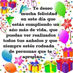 Tarjetas de Cumpleaños ∼ Imágenes y Frases de Feliz Cumpleaños Happy Birthday In Spanish, Happy Birthday Notes, Birthday Poems, Birthday Wishes Messages, Happy Birthday Pictures, Happy Birthday Wishes, Birthday Greetings, Feliz Cumpleanos Happy Birthday Spanish, Bday Quotes