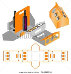 4 Pack Carrier Template With Auto Bottom Packaging Pinterest Template Box Templates And Box 4 Pack Carrier Template