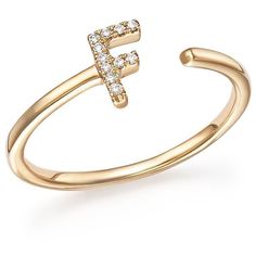 Gold Initial Ring Polyvore Gold Initial Ring Polyvore