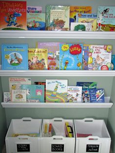 Instructions For How To Create Your Own Diy Rain Gutter Bookshelf Organized Books Using Rain Gutters And Bins Great For Changing Up Each Season
