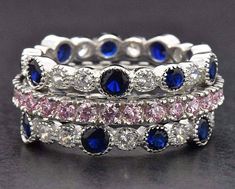 Sterling Silver Emerald MultiColor Rainbow Sim Sapphire Wide Eternity Band Ring