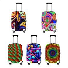 3D Football On Fire Print Luggage Protector Travel Luggage Cover Trolley Case Protective Cover Fits 18-32 Inch