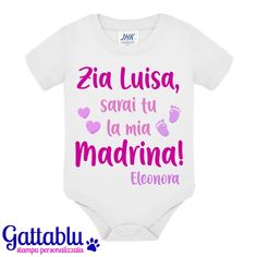 Idea Regalo Nascita e Battesimo! Personalizzato con I Nomi Body Bimbo o Bimba Zia e Zio Volete Essere la mia Madrina e Il Mio Padrino