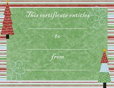 free printable gift certificate template free christmas gift