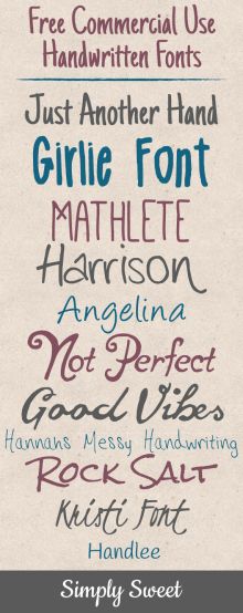 10 Free For Commercial Use Handwritten Fonts 10 Free For Commercial Use Handwritten Fonts