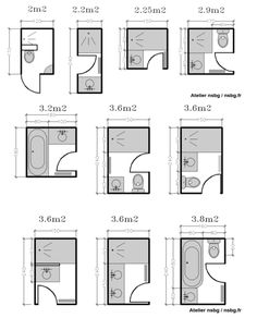 Salle De Bain 3m2 - Small Full Bathroom Layout, Bathroom Decor, Ada Bathroom, Bathroom Organization