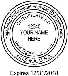 107 Best Engineer Seals Images Acorn Embossed Seal This Is The Standard Example Of Arizona Engineer Stamp Typical Size For