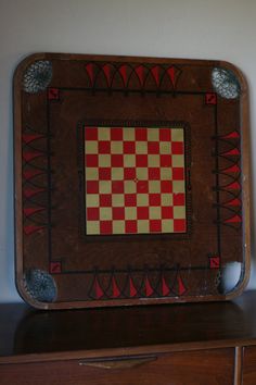 Antique Double Sided Carrom Game Board With By TurtleHillShop Antique Double Sided Carrom Game Board With By TurtleHillShop