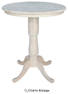 Unfinished 36 Inch Round Bar Height Pedestal Table 42 Inches High Unfinished 36 Inch Round Bar Height Pedestal Table 42 Inches High Tan And Bed Furniture