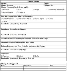 project change order template