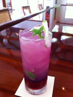 purple drink with purple heart stir sticks purple a favorite