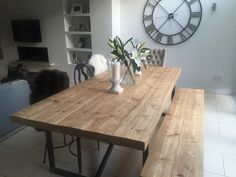 Industrial Style Dining Table And Bench Industrial Style Dining Table And Bench