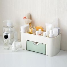 Multi-Grids Practical Design Plastic Tabletop Saving Space Desktop Comestics Makeup Storage Drawer Type Box