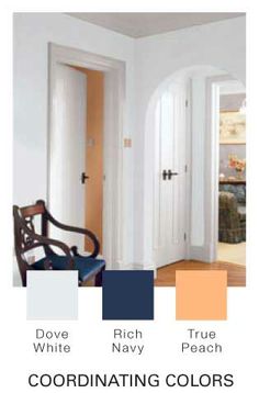 9 Best Dove White Images Glidden Paint Colors Paints Glidden Paint Walls Rich Navy With Dove White Crown Molding And True Peach Accents
