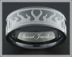 16 Best Firemen Emt Images On Pinterest Firefighters Fire Black Tungsten Fireman Ring Engraved With Flames Sizes 5 6