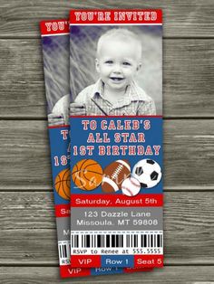 all star sports ticket invitations template spots party