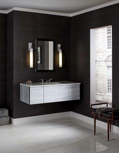 Robern Bathroom Sconces robern v14 24" and 36" wall-mount vanities in smooth-leaved elm Robern Bathroom Sconces robern v14 24" and 36" wall-mount vanities in smooth-leaved elm