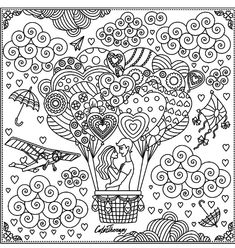 Hot Air Balloon Coloring Page