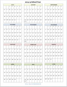 yearly academic calendar