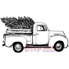 Deep Red Rubber Cling Stamp Rusty Truck Grill Vintage Inspired
