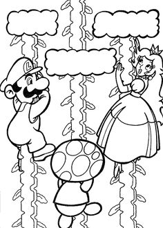 Luigi And Toad Saving Princess Peach Mario Coloring Page Super Bros Boys Pages Free Online