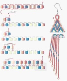Schema from pinner for celebration Brick Stitch earrings. #Seed #Bead #Earings
