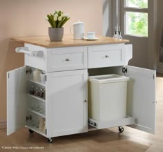 real simple® rolling kitchen island in white | real simple real simple® rolling kitchen island in white | real simple