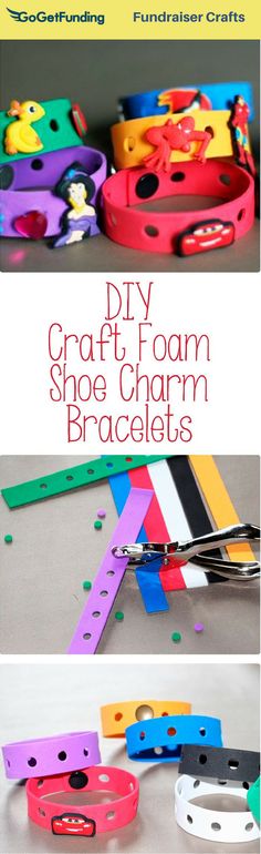 54 Best Fundraiser Crafts Images On Pinterest Fundraising How To Make Craft Foam Shoe Charm Bracelets For Showing Off Croc Charms Also Known As Jibbitz There Would A Great Party Favor When