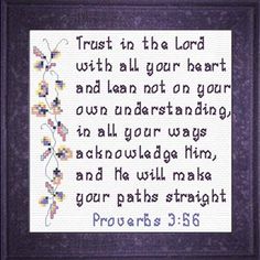 PROVERBS 3:5-6 cross stitch chart PDF file