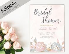 Bridal Shower Template Magnificent Watercolour Flower Bridal Shower Invitation Template 5X7 Bridal . Bridal Shower Template Brilliant Watercolour Flower Bridal Shower Invitation Template 5X7 Bridal .