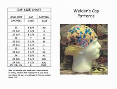 free welding cap pattern printable print the pattern out so that