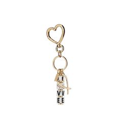 NEW VICTORIA/'S SECRET BLACK GOLD STUDDED GLAM ROCK VS KEYCHAIN CLIP CHARM TAG