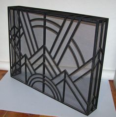 French Art Deco hand forged iron fire screen - Charles Piguet 1925 | From a unique collection of antique and modern fireplace tools and chimney pot… | Pinteres… French Art Deco hand forged iron fire screen - Charles Piguet 1925 | From a unique collection of antique and modern fireplace tools and chimney pots at http://www.1stdibs.com/furniture/building-garden/fireplace-tools-chimney-pots/