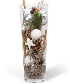 Kugelvase Schnee-Weiß (40cm) - jetzt bestellen bei Valentins (Christmas Mix Winter) Easy Christmas Diy, Christmas Ornaments, Rose Gold Christmas Decorations, Valentines Day Decorations, Valentines Diy